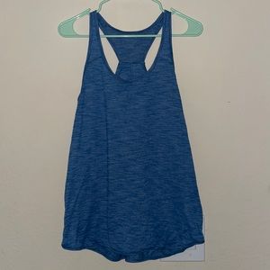 Blue flowy Lululemon workout top
